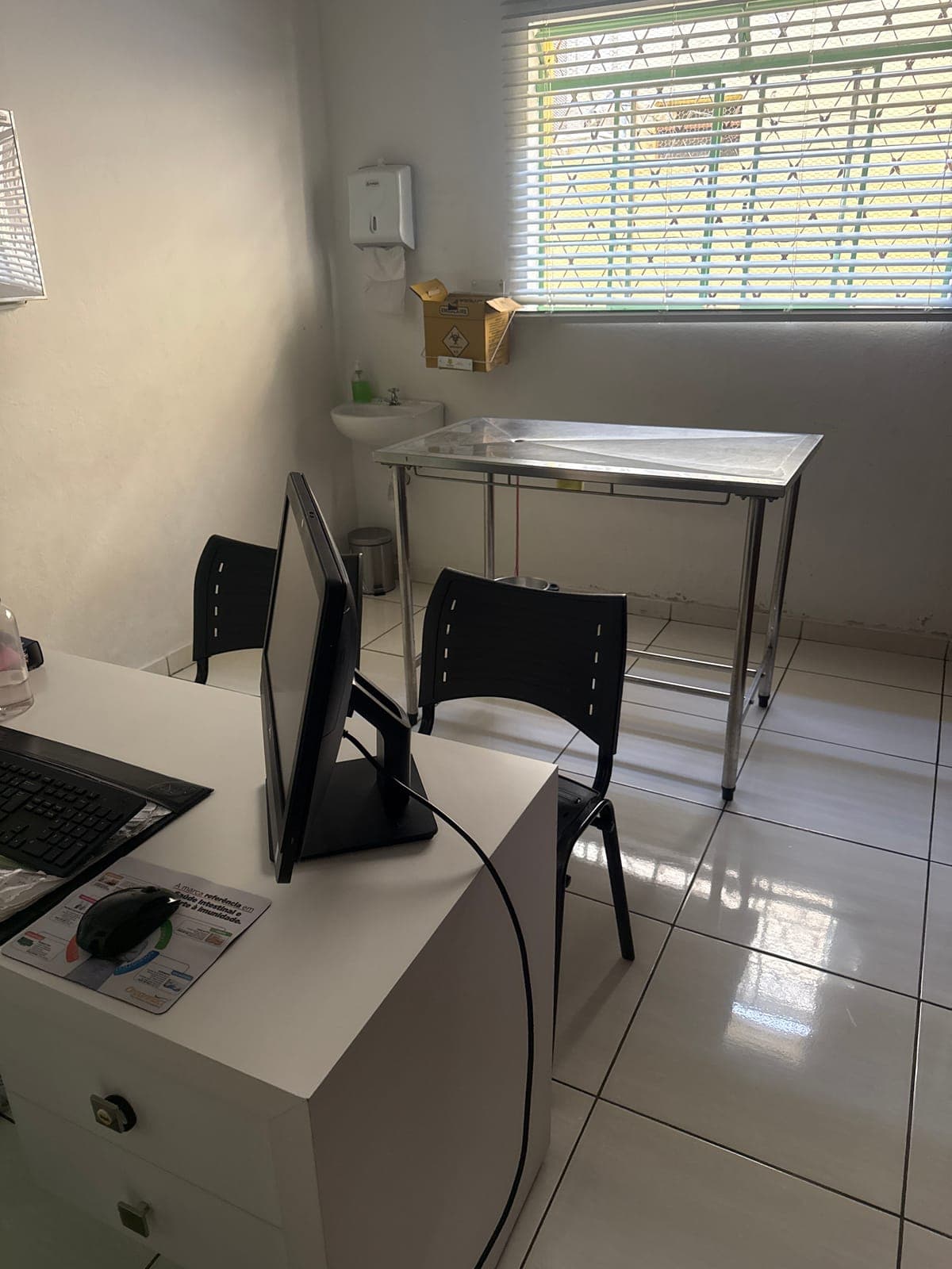 Sala de atendimento da Animal Care usada para avaliações clínicas